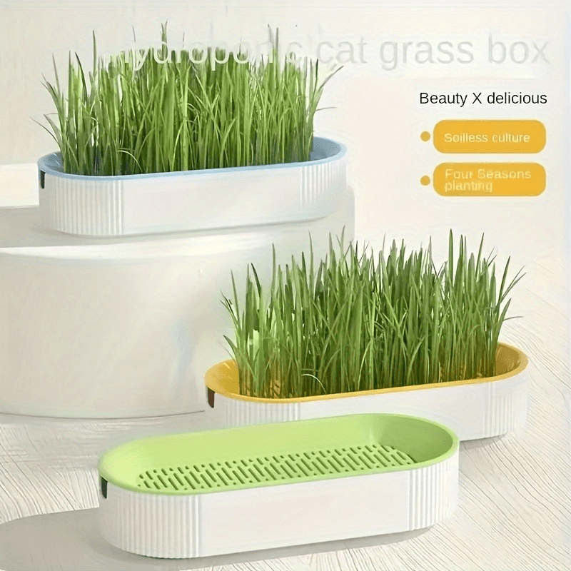 

Hydroponic Cat Grass Planter: Soilless Growing Kit For Fresh And Healthy Cat Food - Durable Plastic, Suitable For Seasonal Pets And Garden Supplies (no Seeds Included)