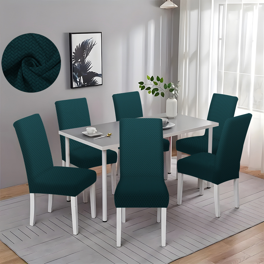 

2/4/6pcs Dark Green Waffle Chair Slipcovers, Dining Chair Cover, Furniture Protector, Dining Room Living Room Furniture Decoration