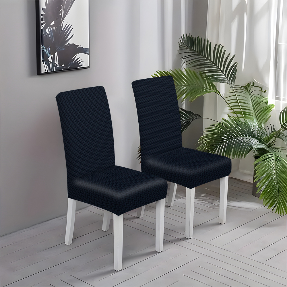 

2/4/6pcs Black Chair Slipcovers, Dining Chair Cover, Furniture Protector, Dining Room Living Room Furniture Decoration