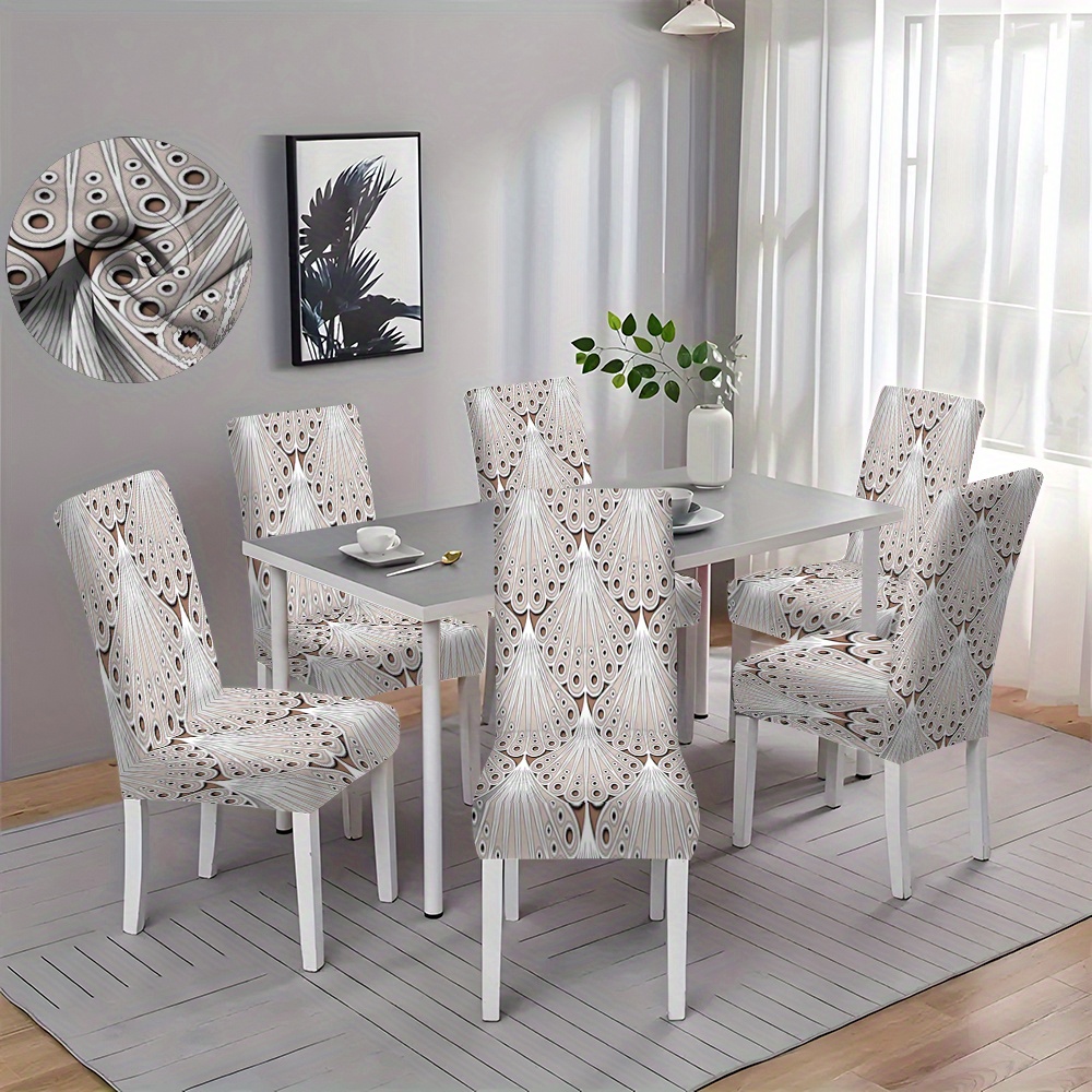 

Open 2/4/6pcs Chair Covers, Dining Chair Covers, Furniture Protection Covers, Restaurant And Living Room Furniture Decoration