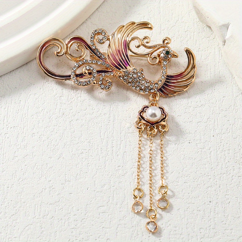 Ladies Fashion Style Temperament Phoenix Cheongsam Accessories Banquet Party Dress Pin Corsage