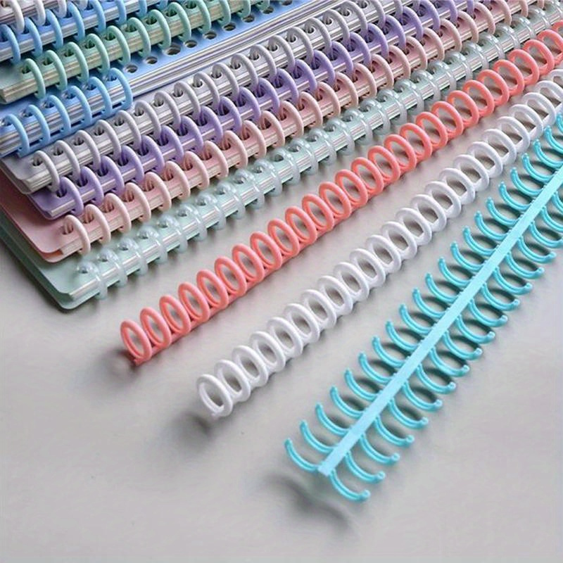 

10 Pcs 30 Holes Loose-leaf Plastic Binding Ring Spring Spiral Rings Binder Strip For A4 Paper Notebook Stationery Office Supplies - Pp Material