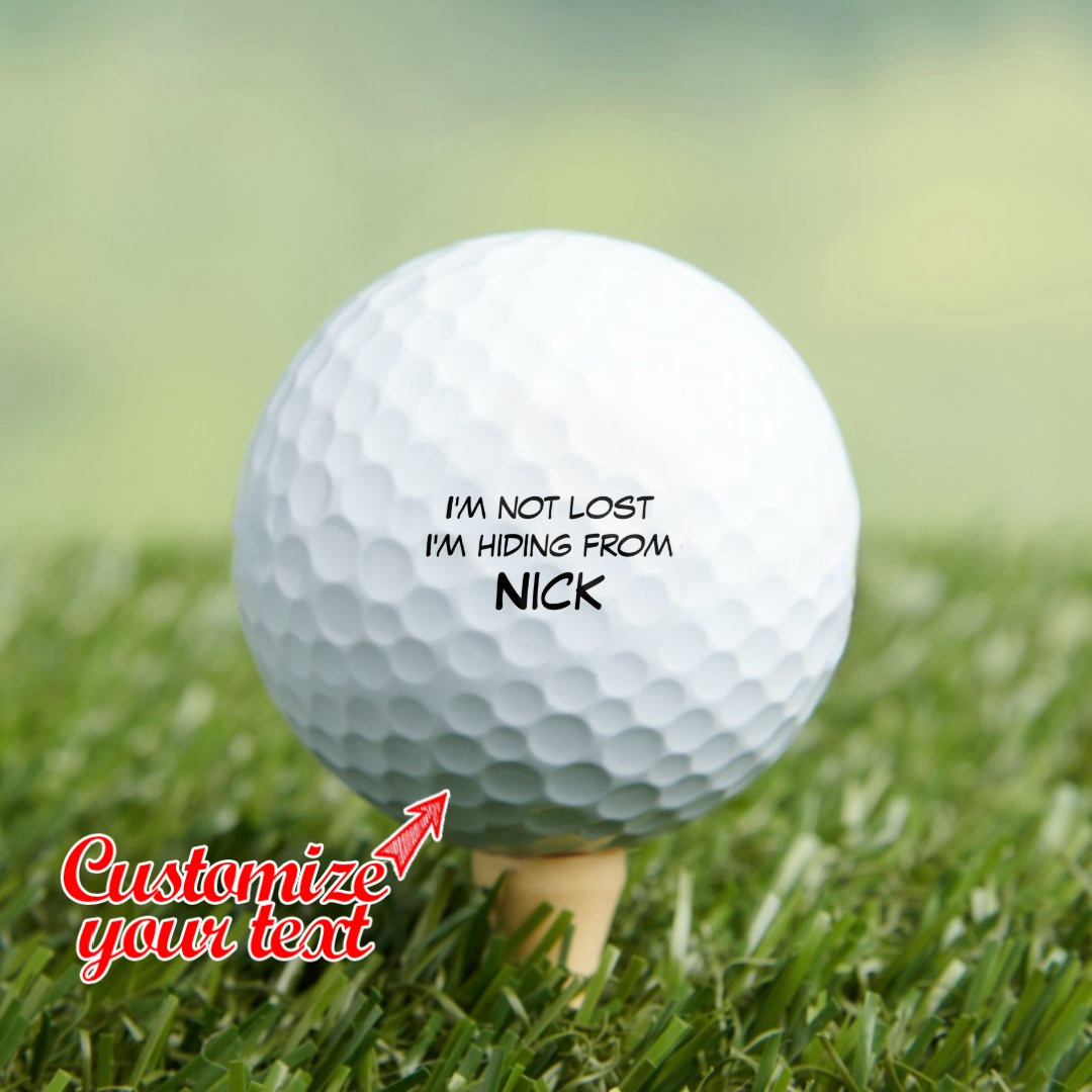 

Custom Personalized Golf Balls For - 1/3/6/9pcs " Lost, I'm Hiding From " - Customizable Text, Synthetic Rubber, Ideal For Beginners & Experienced Players, Age 14+ - Unique Funny