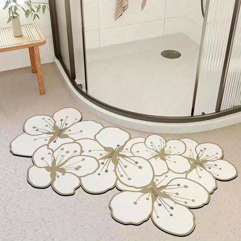 

Ultra-absorbent Floral Bath Mat - Quick Dry, Non-slip Entrance Rug For Bathroom & Toilet Decor Bathroom Rug Bathroom Floor Mat