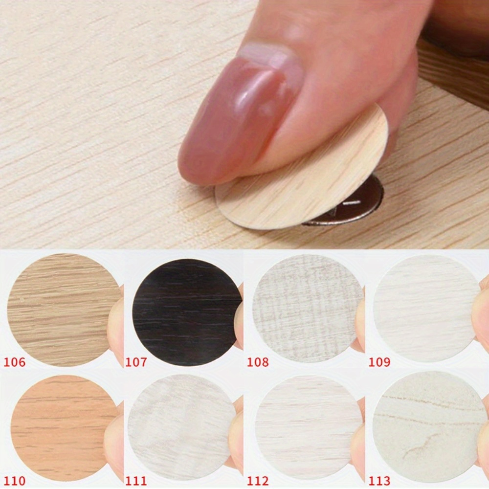 540 Pegatinas Para Tapar Agujeros De Tornillos En Muebles - Autoadhesivas, PVC, 21 Mm, Colores Madera