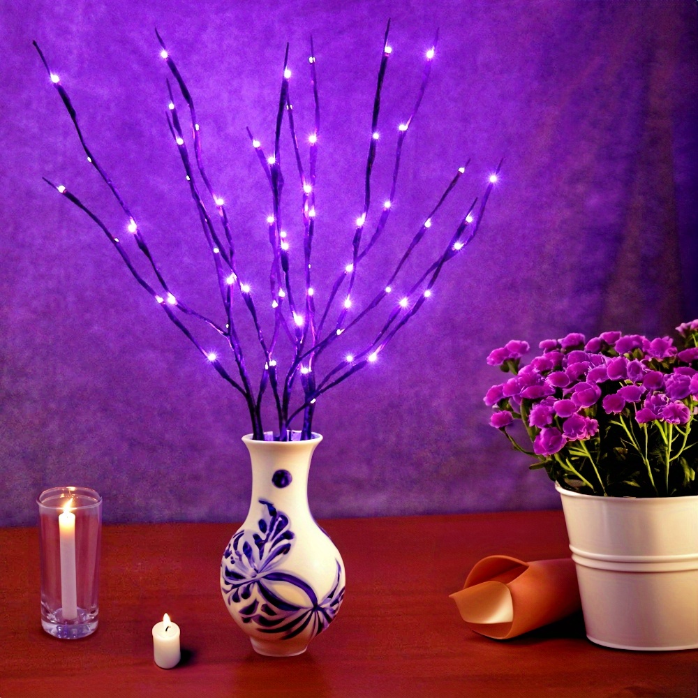 

1pc Majisu Led Decorative - Purple, 27.5 , Pvc , Battery Operated (aa Not Included), 20 Leds, For / /table/living Room Decoration, No