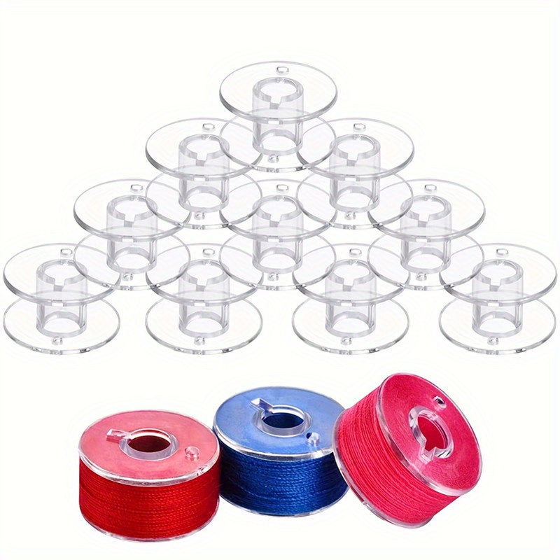 

50pcs Sewing Bobbin Spool Transparent Plastic Sewing Bobbin For Multiple Sewing Machine