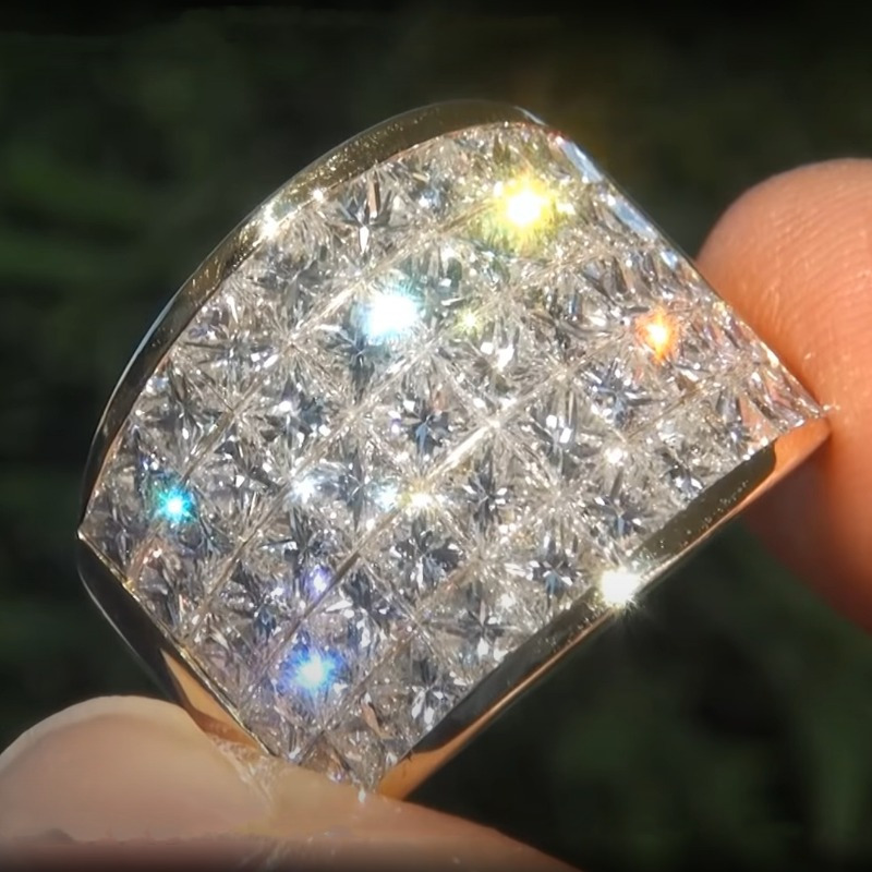 

Luxury Band Ring Inlaid Shiny Zircon Elegant Promise Ring For Women Wedding Engagement Party Gift