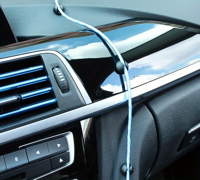 10pcs black silicone cable organizers for car dashboard cord holders for phone charger headphone management compact auto interior accessories details 4