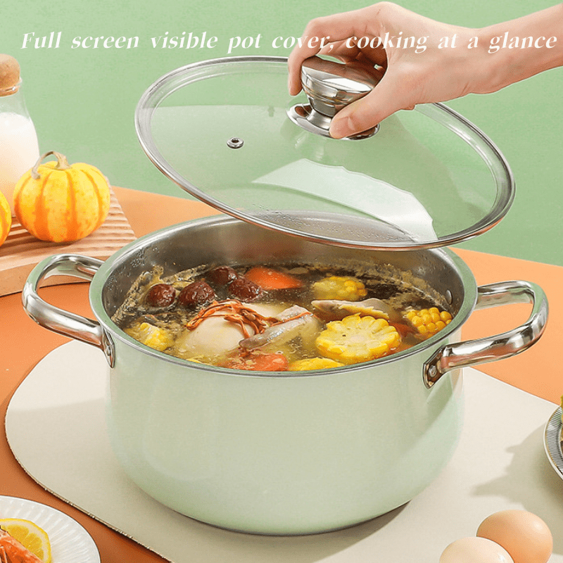

gourmet Choice" Stainless Steel Soup & Stew Pot - Thickened, Induction-compatible With Dual Handles For Easy Cooking