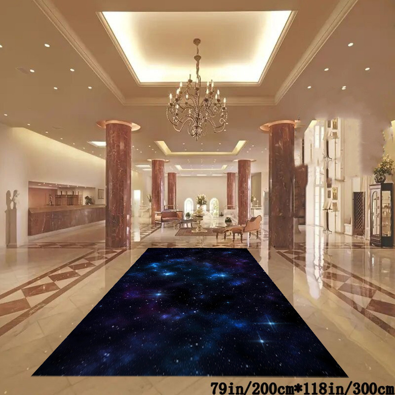 

Starry Sky Pattern Area Rug - Non-slip, Machine Washable Polyester Crystal Velvet Floor Mat With Anti-skid Dian Su Bottom, Indoor Carpet For Bedroom, Living Room, Study, Hotel, 6mm Thickness, 800g/m²