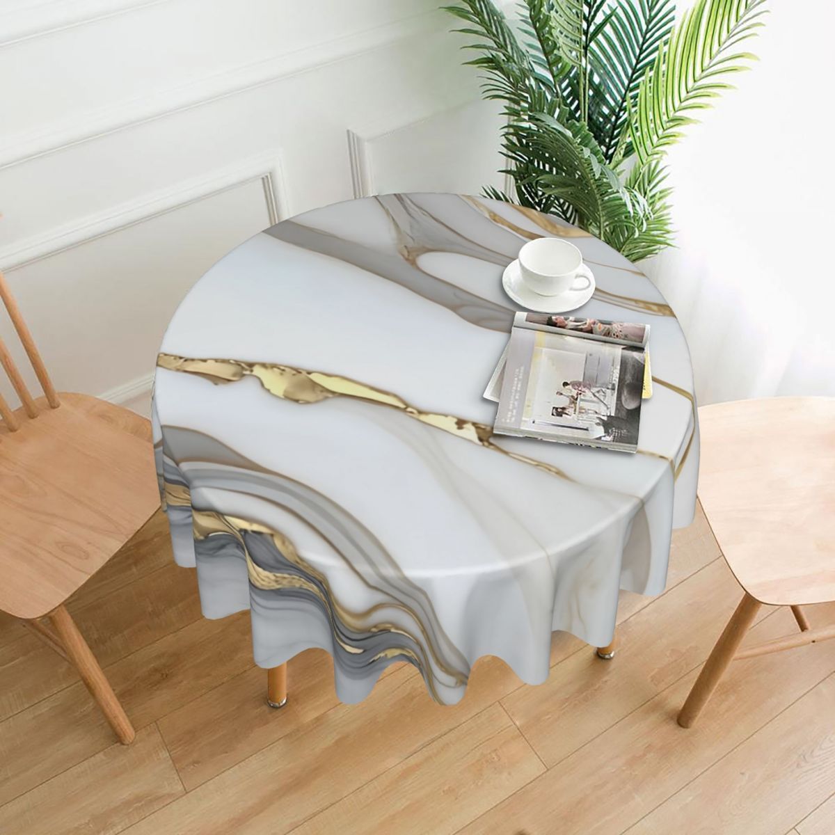 

1pc Nappe Ronde en Polyester Étanche et Résistante à l'Huile - Isolation Thermique, Conception Anti-Brûlure pour Tables à Manger et de Café - Parfaite pour les Fêtes et Événements