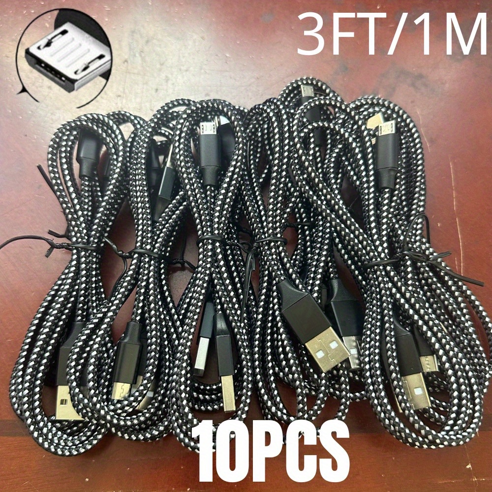 

10pcs Lot 3ft Micro Usb Fast Charger Cable Lg Charging Data Cord