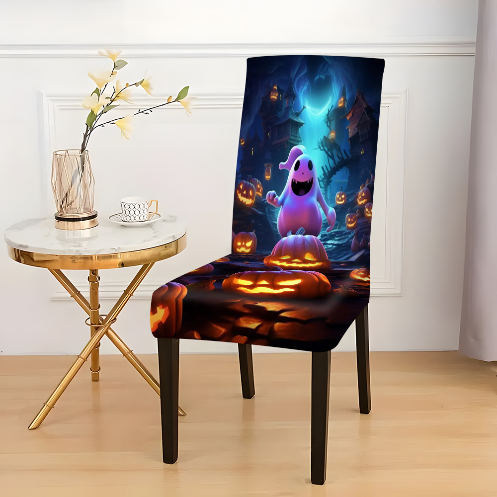 

2/4/6pcs Halloween Theme Spandex Chair Covers, Stretchy Dining Seat Slipcovers, Festive Furniture Protector, Modern Decoration For Home & Parties