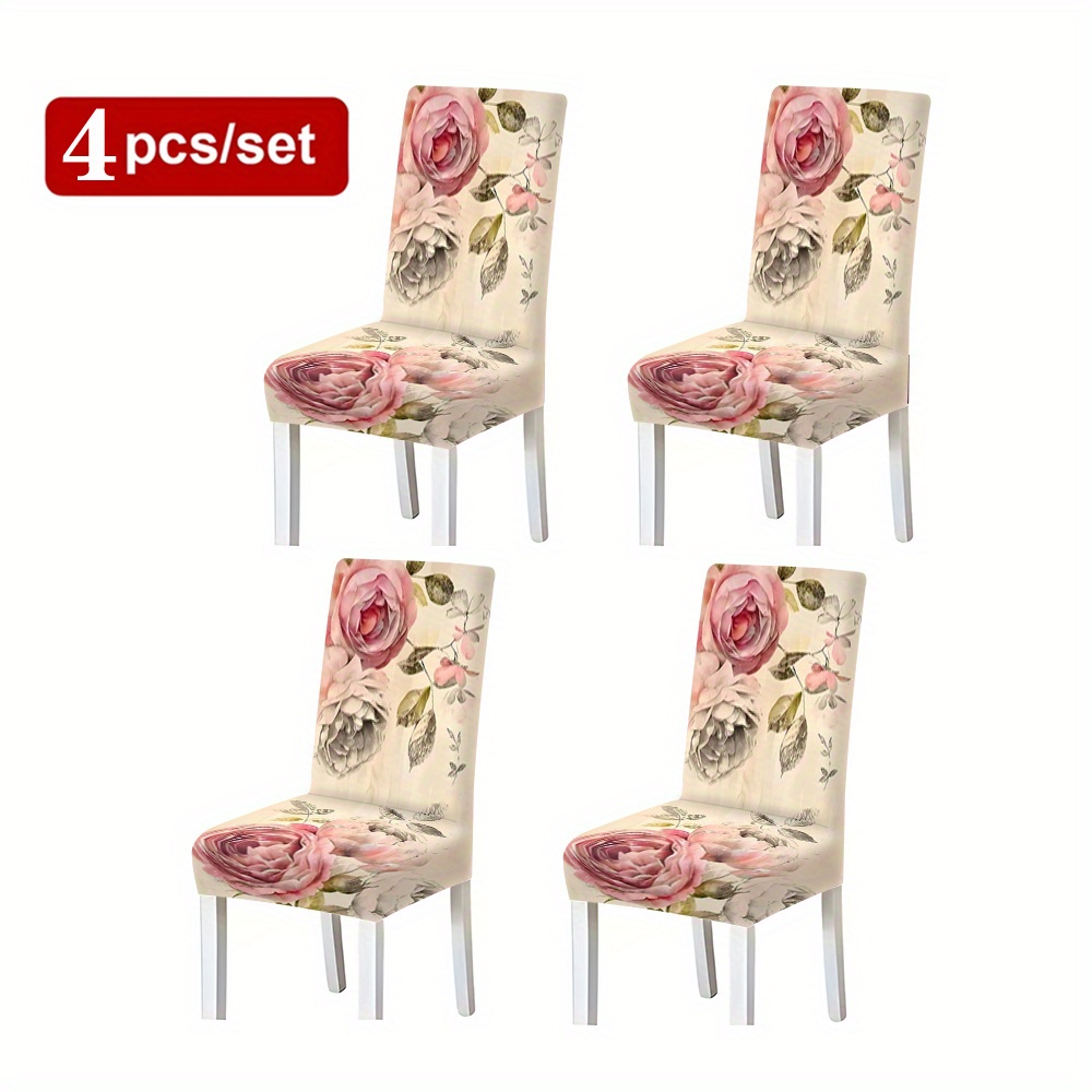 TEMU 2/4/6pcs Creative Theme Pattern, Chair Sofa Cover, Dining Chair Cover Chair Back Integrated Universal Chair Set Home Use