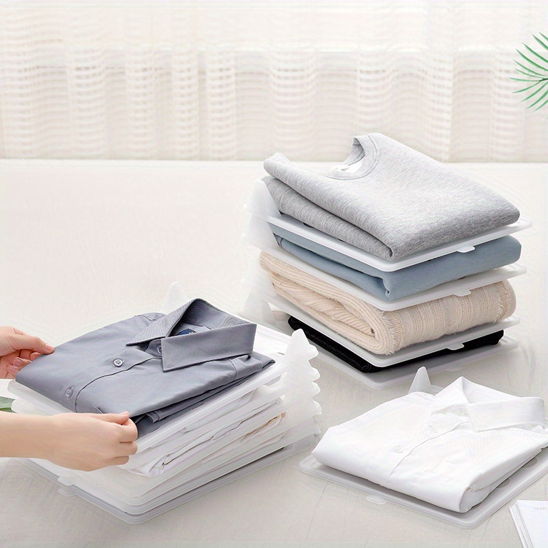 

5-piece Set Multi-use Folding Boards For Clothes - Durable Pp, Crease-resistant Storage Solutions For T-shirts & Shirts