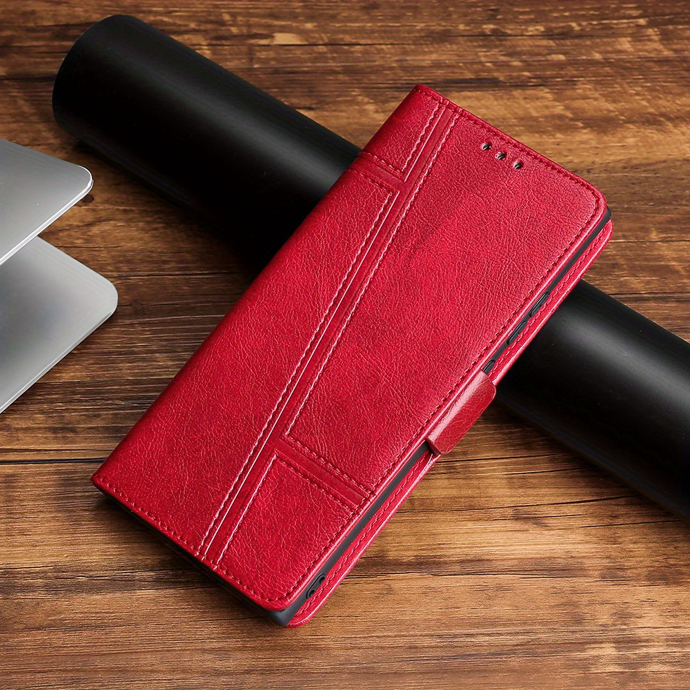TEMU Phone Case - Premium Vintage Faux Leather Cover For Various For Oppo Models Including A16, A54s, A17, And More, Featuring A With A Magnetic