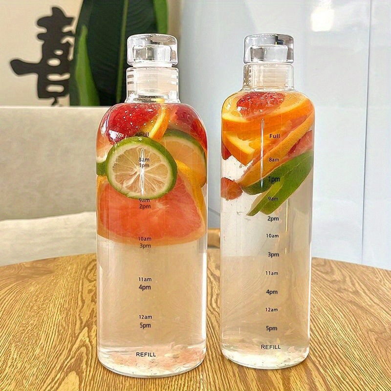 

Trendy Transparent Water Bottle With Time Marker - , Portable & Shatterproof For Men And Women