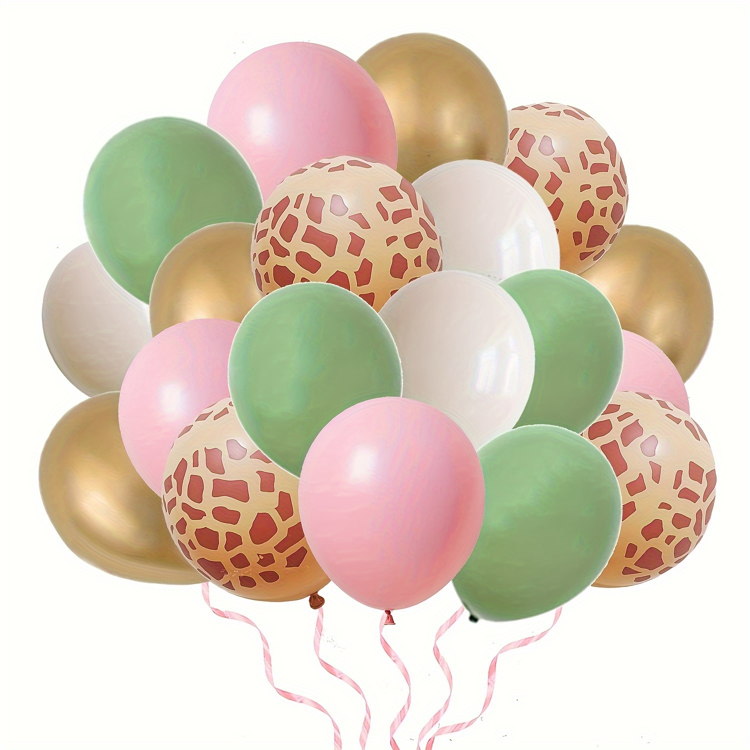 

50-piece Jungle Safari Balloon Set - Perfect For Birthdays, Baby Showers & More - Giraffe & Animal Prints, Latex Party Decorations