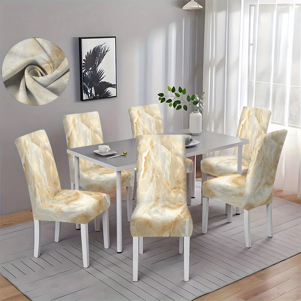 

2/4/6pcs Bohemian Stretch Printed Dining Chair Covers, Elastic Anti-dust Slipcover, Simple Geometric Chair Protectors, Suitable For Home Decor, Hotel, Restaurant, And Banquet Room Decoration