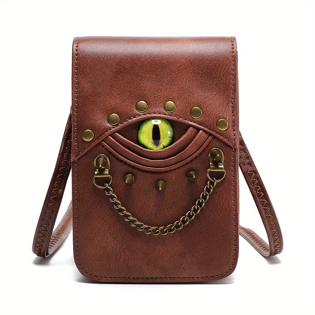 

Devil's Eye-new Bag Women & Men Shoulder Crossbody Bag Fanny Pack Texture Small Black Bag Outdoor Travel Cell Phone Bag - Punk Style - Can Be Hung On Belt