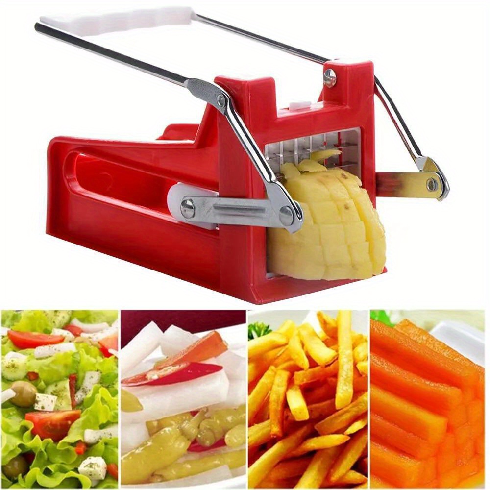 

French Fry Cutter Potato Slicer Chopper Vegetable Dicer With Stainless Steel 2 Blades