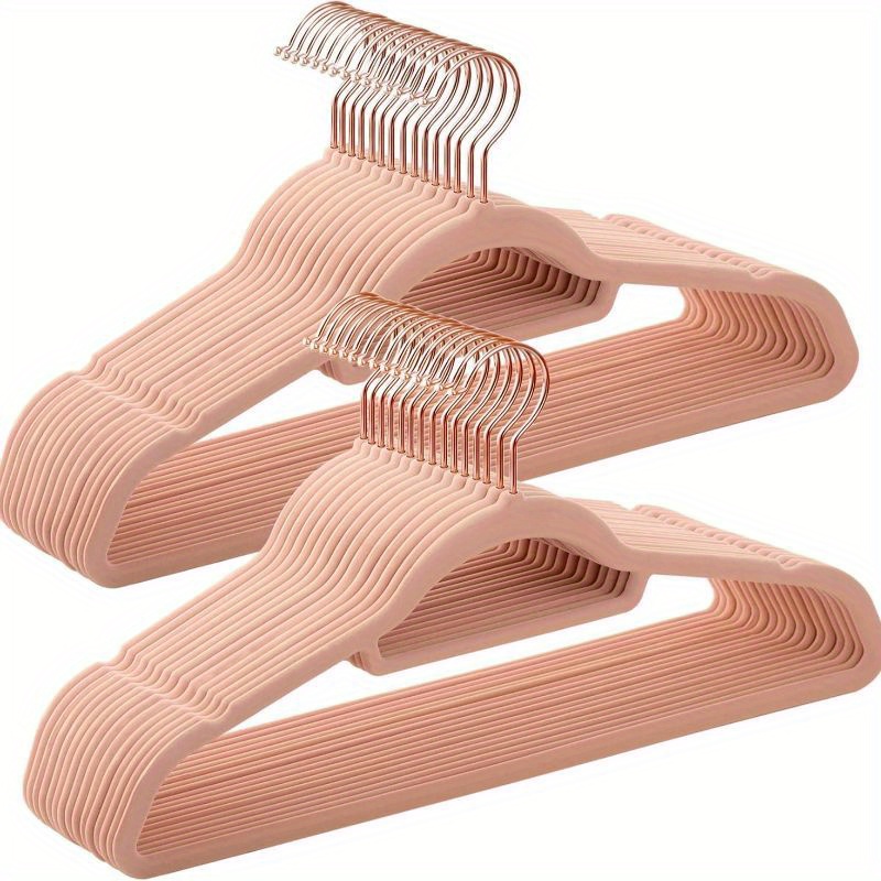 

Songmics Velvet Hangers, Set Of 30 Clothes Hanger With Rose Gold Swivel Hook, Non-slip, And Space-saving, 0.2-inch Thick, 17.1-inch Long For Coat, Shirt, Dress, Pants, Tie