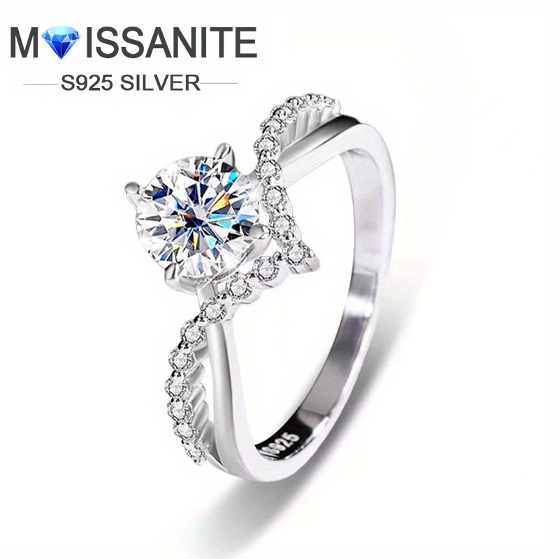 

1ct Moissanite Crown Ring, 925 Sterling Silver, Vintage Luxe Unisex Design, Perfect For Engagement & Wedding, Elegant & Classic For Daily Wear, Gift Box Included
