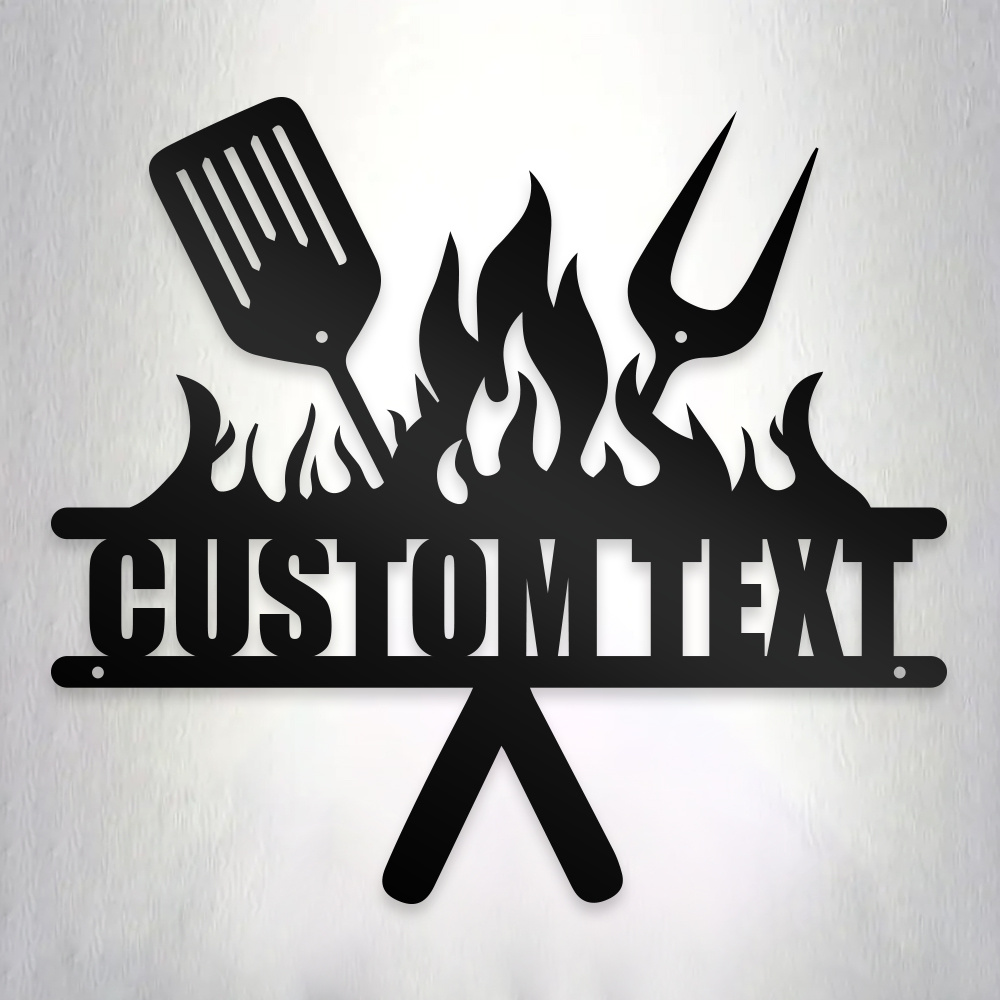 

Custom Bbq Metal - Grill Sign For Kitchen & Backyard Decor, Perfect Housewarming Or Dad Gift