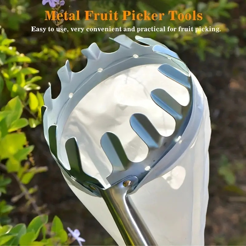 

1pc Multi-function Fruit Picker Tool - Stainless Steel, No Power Needed - Perfect For Mango, , Peach & Persimmon Harvesting