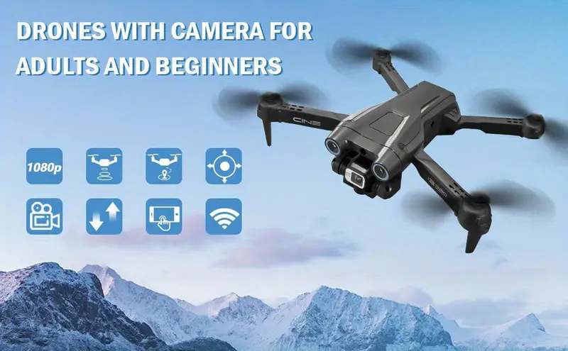 rc with 1080p hd fpv camera for beginners foldable mini with obstacle avoidance mode landing 3d flips 2 batteri Product details 0