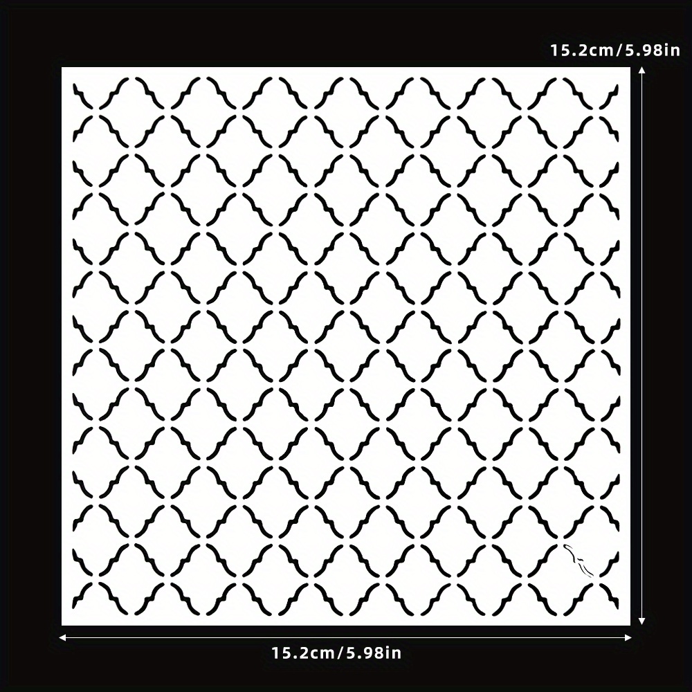 Image of Rhombus Stencils, Geometric Patterns Stencils For Painting On Walls Canvas, Diy Craft Scrapbooking, Stamp Decor Card Making Tool Repeated For Painting On Food Wooden Furniture, Wall Hanging