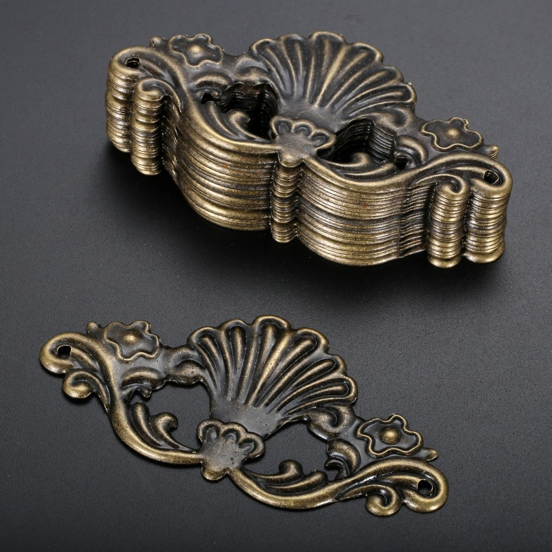 TEMU Set Of 10 Antique Bronze Corner Protectors With A Vintage Design Featuring Floral Patterns, Ideal For Enhancing Furniture, Cabinets, Desks, And