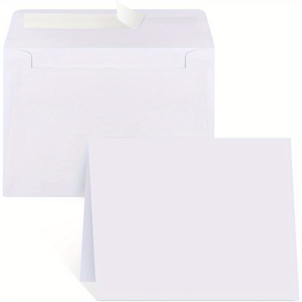 

100-piece White Self-seal Envelopes In A1, A2, A4, A7 Sizes - Perfect For Weddings, Invitations, Postcards & Greeting Cards - Easy Printable Design With Sealing Tape Included