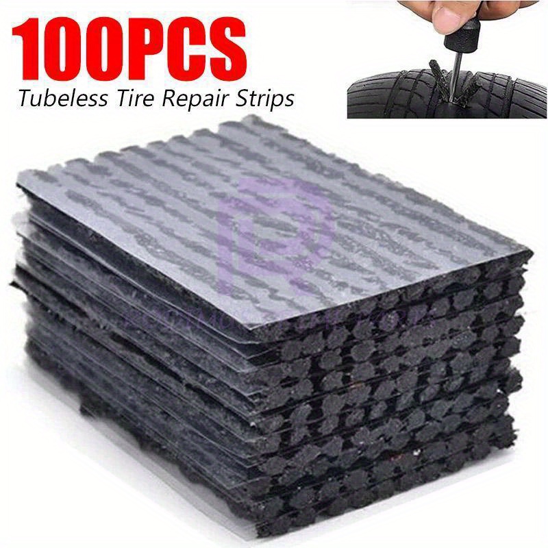 TEMU 100 X Tire Repair Plugs Car Tire Puncture Recovery Tyre Tubeless Seal Plug Strip