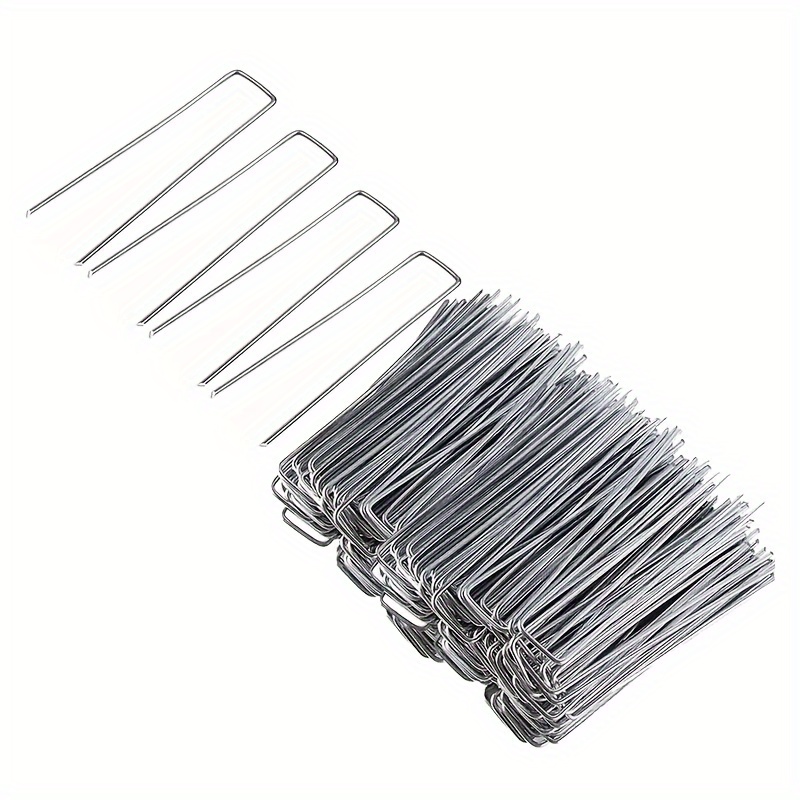 

50-piece Heavy Duty Rust-resistant 6" Stainless Steel Landscape Staples - Ideal For Securing Sod & Ground Stakes