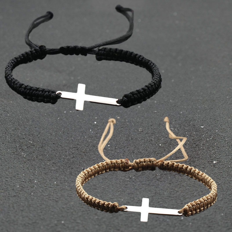 small cross cord bracelet bulk women men adjustable cross - Temu 