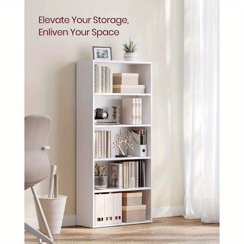 5-Tier Open Bookcase with factory Adjustable Storage Shelves Furniture