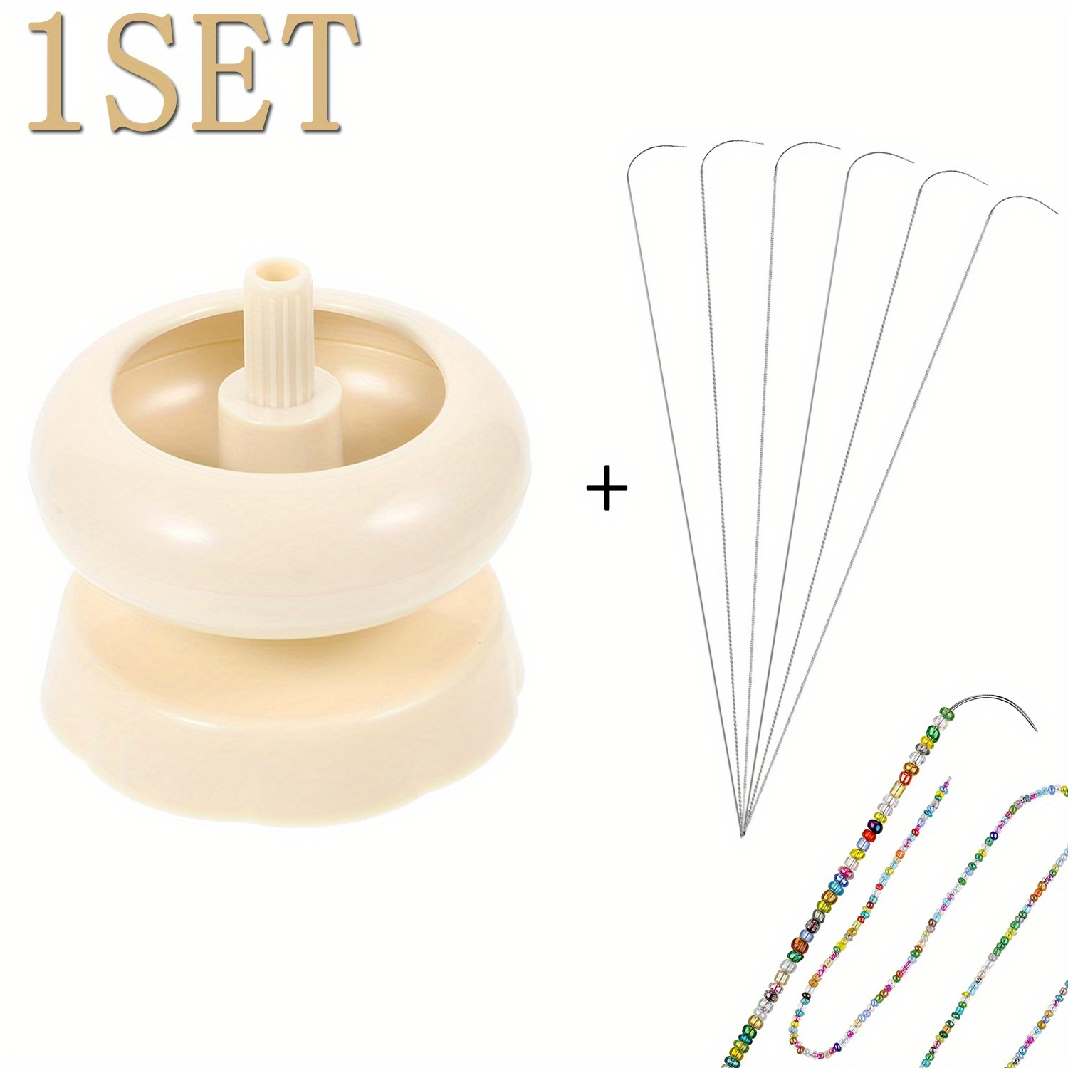 

Effortless Rotating Bead Spinner Set: 6 Curved Beading Needles For Jewelry Making - Suitable For Beads With An Aperture Of ≥ 0.07cm/0.03in