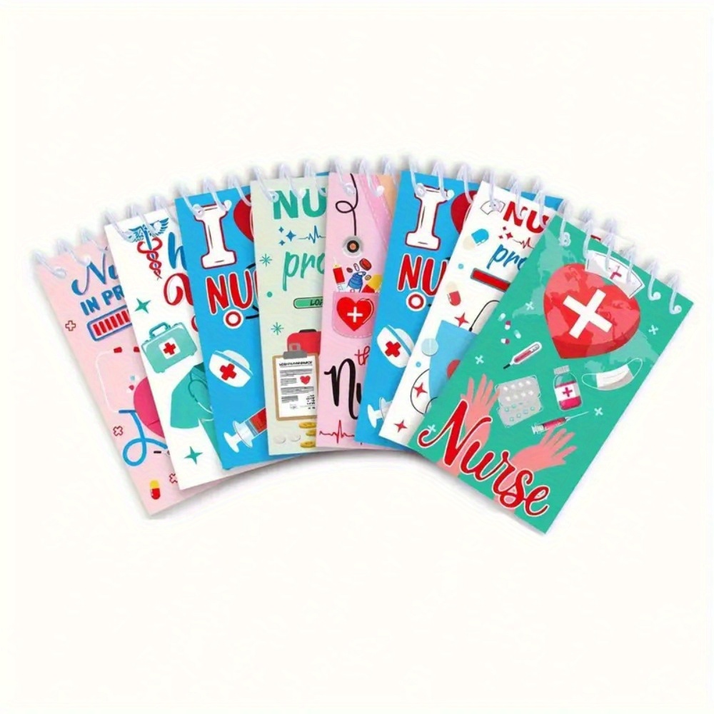 

8-piece Nurse Appreciation Gift Set - Inspirational Spiral Notebooks & Pocket Journals, Medical Theme Mini Notepads For Nurses Weekend Party Favors Nurses Week Gifts Nurse Gifts