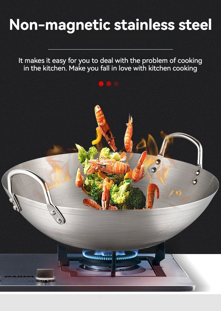 versatile stainless steel wok   gas induction cooking   kitchen essential details 0