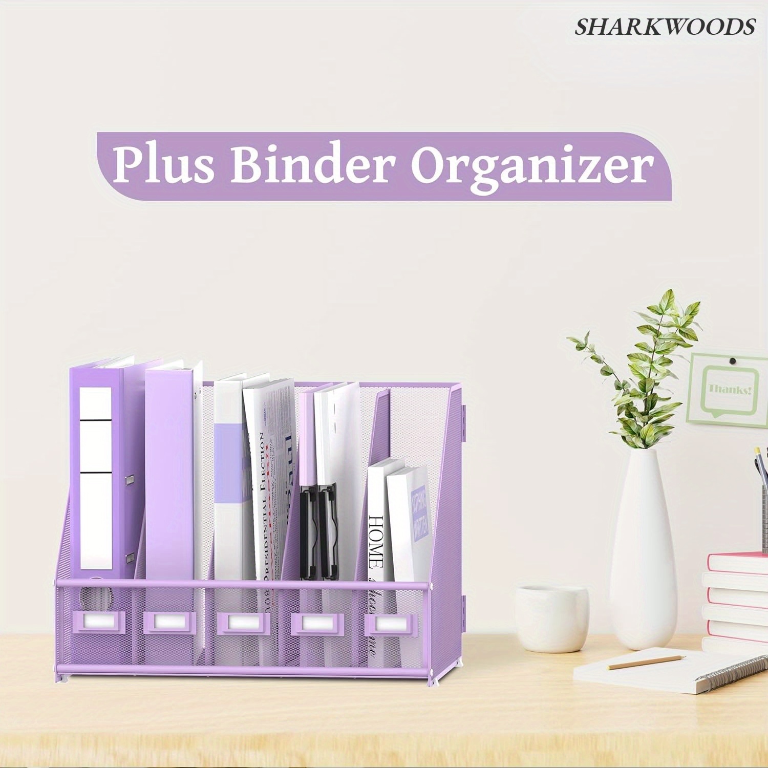 

Sharkwoods Desk Magazine File , Desk Organizers Metal 5 Compartments File Organizer For , Desktop