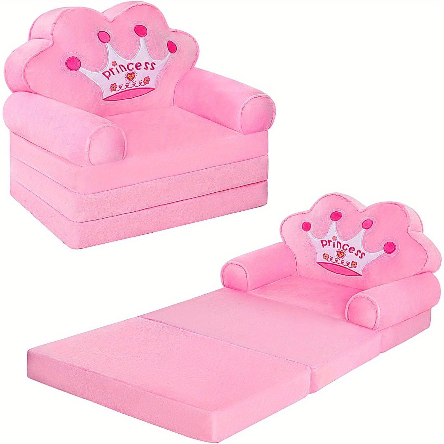 

Couch Fold Out, Foldable Princess Chair Sofa Bed Folding Toddler Bed Lounger Chair For Bedroom, Couch Bed