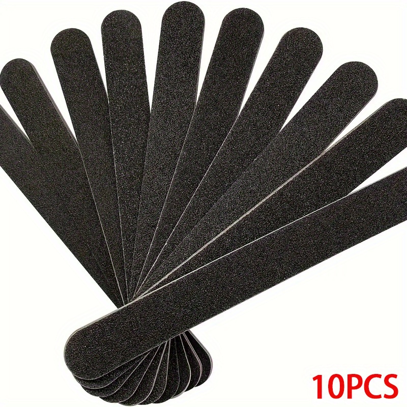 

10pcs Emery Boards, 100/180 Grit Double-sided Nail Files, 7-inch Black Manicure And Pedicure Tools, Nail Buffering Files Set