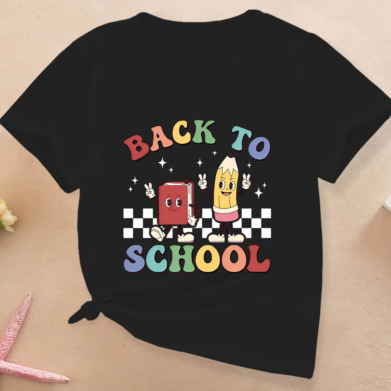 

Girls' Casual Pullover T-shirt, Back To School Print, Breathable Fabric, Comfort Fit For All Occasions, Stylish And Versatile