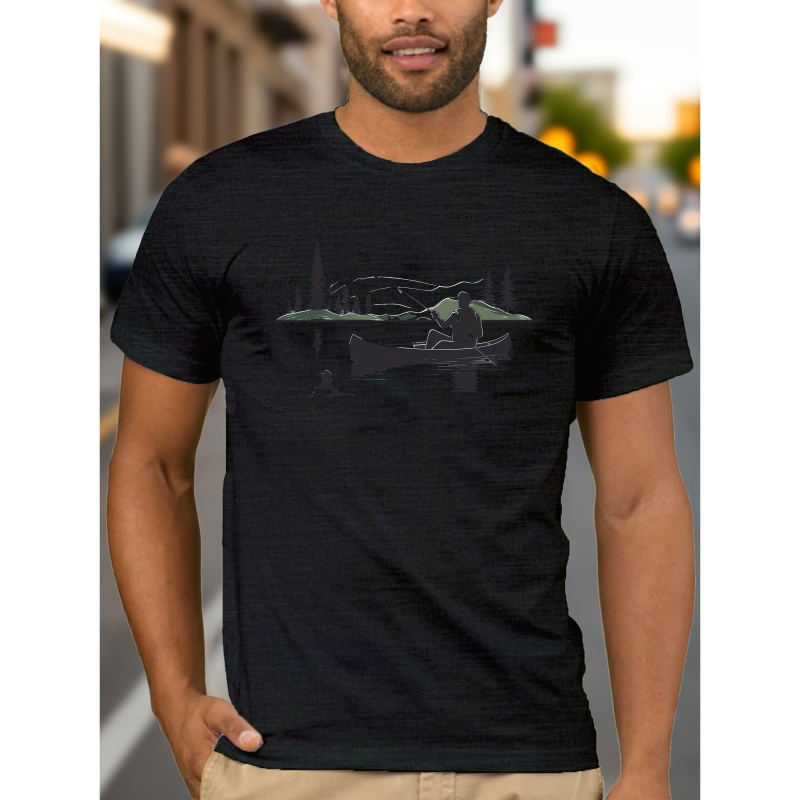 

Sustainable Freshwater Fishing Design Fitted Men's T-shirt, Sweat-wicking And Freedom Of Movement