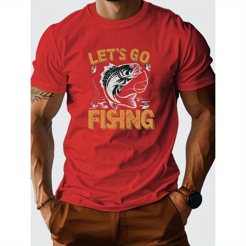 

Let S Go Fishing Pure Cotton Men's Tshirt Comfort Fit