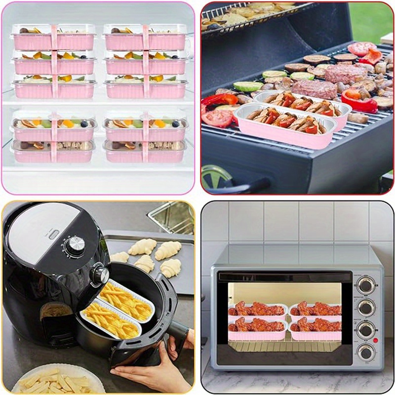 100 pack rectangular mini loaf pans lids aluminum alloy Temu
