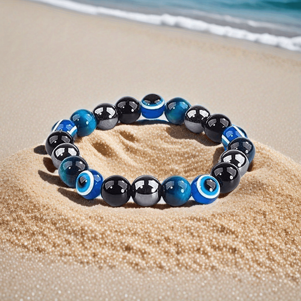 8Mm Evil Eye Tiger Eye Bracelet Hematite Beads Set Bracelets for Men