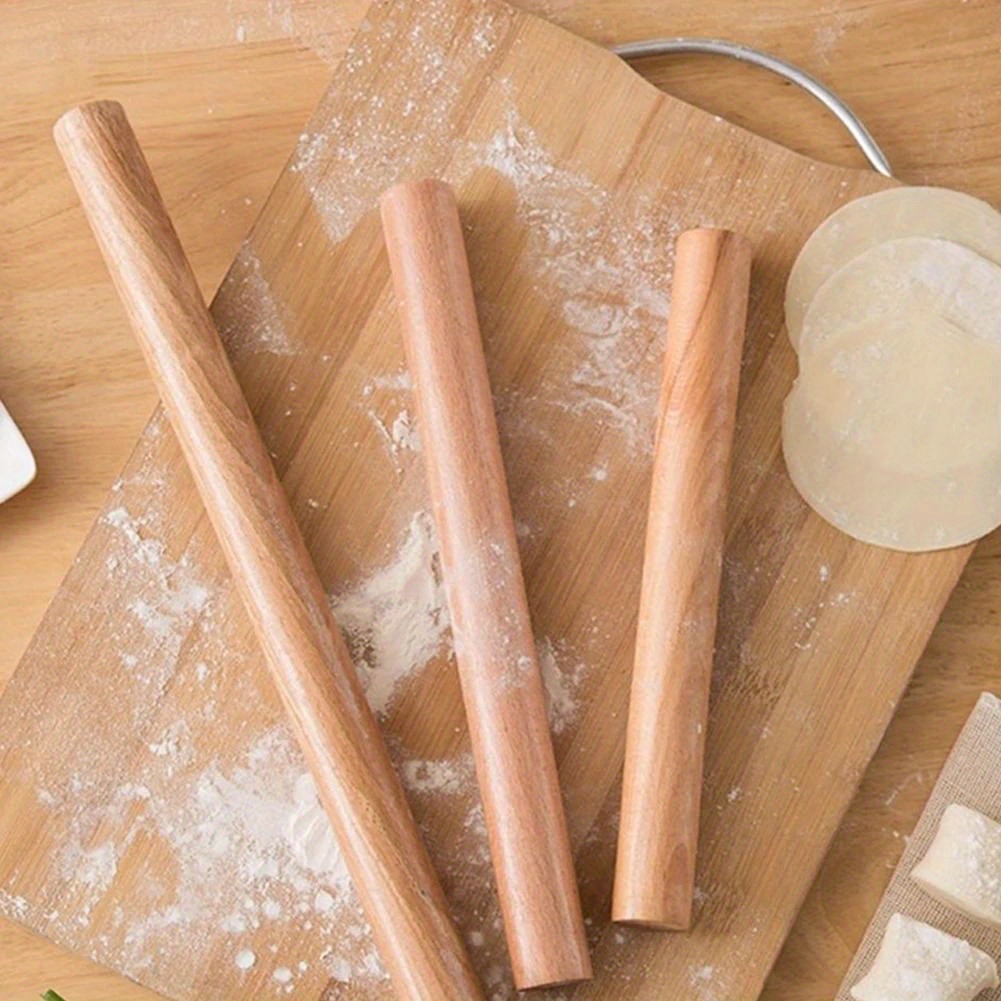 

Premium Wood Rolling Pin - Ergonomic, For Pizza, Pie, Cookies & More - Kitchen Baking Tool With Handle